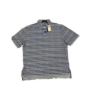 NEW RLX Ralph Lauren Mens Size XL Golf Striped White Blue Polo Shirt Wicking NWT